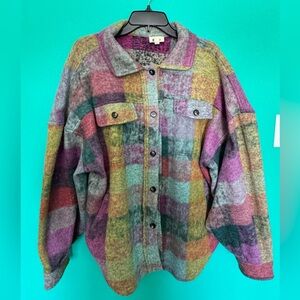 BiBi Colorful Plaid Teddy Jacket